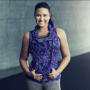 FABLETICS DEMI LOVATO DAMARA VEST BLUE CAMO NWT M